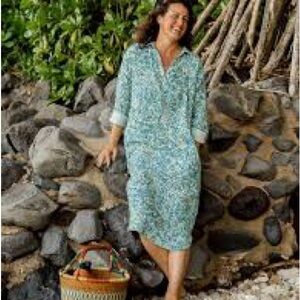 Title nine Floral Blue and White Dress